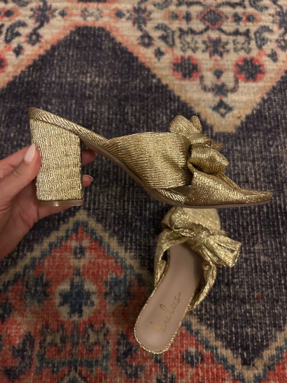 Lulus Dorothea Gold Knotted High Heel Sandals